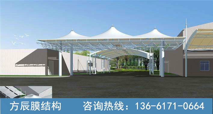 出入道口膜結構棚02